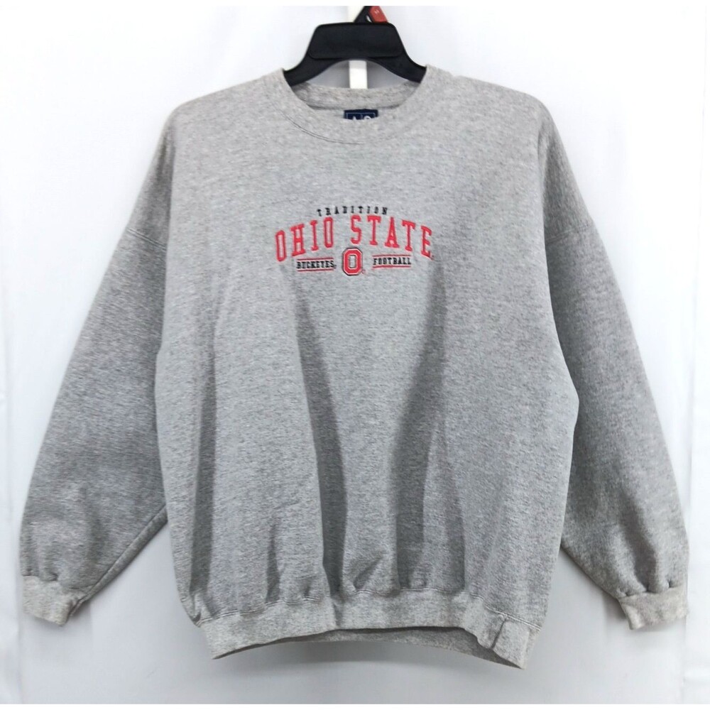 AS Sports Sweatshirt Adult Size XL Gray Embroidered NCAA Ohio State Buckeyes